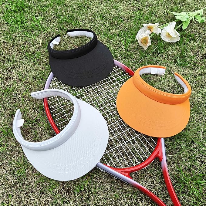 3 Pack Sports Sun Visor Hat Women Men Adjustable Clip On Visors Outdoor Golf Beach Cap