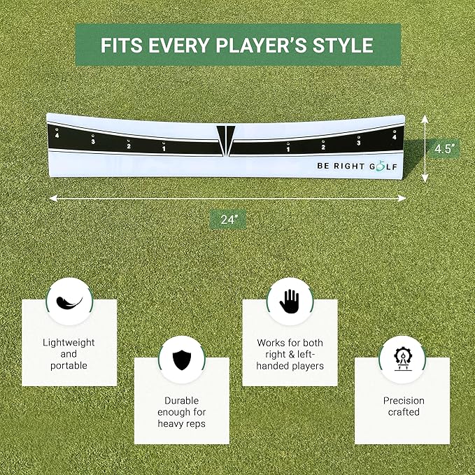 Putting Plane Rail – Portable Golf Putting Stroke Trainer for Indoor & Outdoor Use – Golf Training Aid for Putting - Improve Accuracy, Distance Control & Consistency