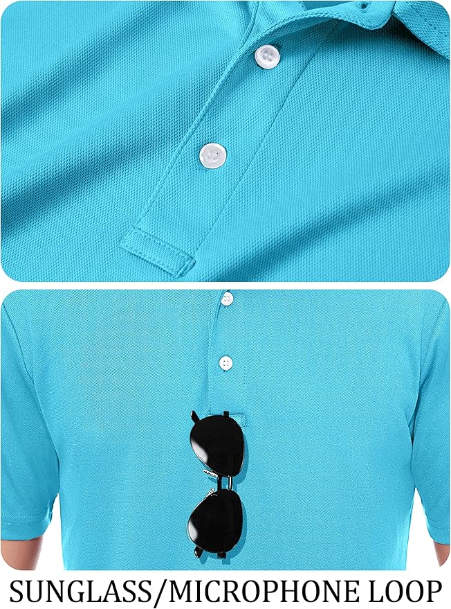 TACVASEN Mens Golf Shirt Dry Fit Mens Polo Shirts Short Sleeve Performance Golf Polos for Men with Collar Work Shirts