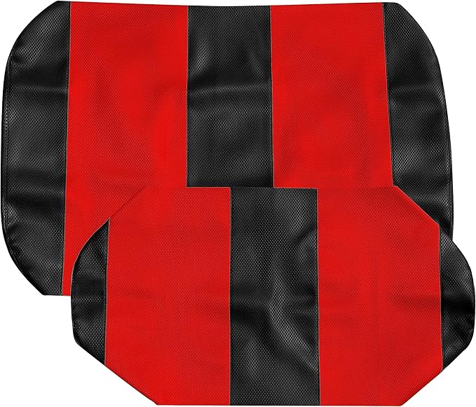 Seat Cover Replacement for Yamaha Drive or G-29 Golf Cart - Front Bench Seat - Premium Marine Vinyl - 5 Panel Stitching - Staple On Installation - Two-Tone Golf Cart Seat Covers (Black & Red)