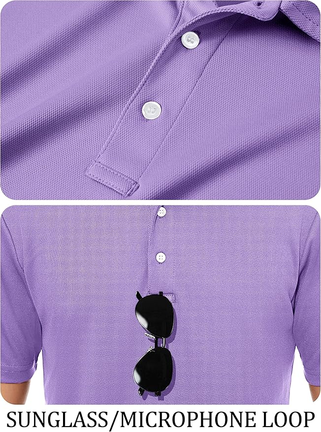 TACVASEN Mens Golf Shirt Dry Fit Mens Polo Shirts Short Sleeve Performance Golf Polos for Men with Collar Work Shirts