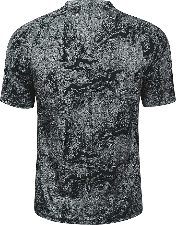 TAPULCO Mens Collarless Golf Shirts Short Sleeve Dry Fit Stretch Casual Breathable Lightweight Tshirts