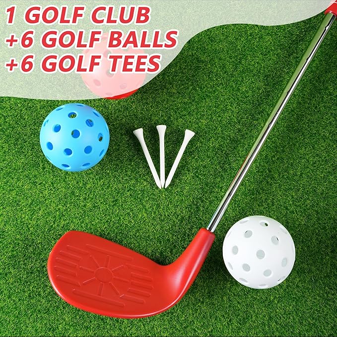 Backyard Golf Club Set Plastic Golf Chipping Clubs with Oversize Heads for Game Plastic Golf Balls Outdoor Training Practice Gift in Grass, Parks, Yards(Right Hand)