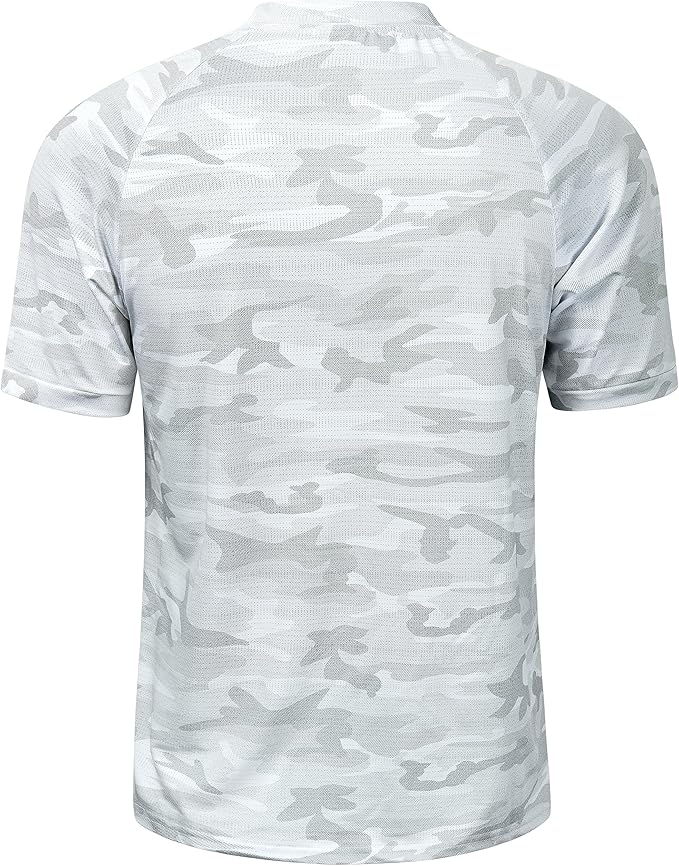 TAPULCO Mens Collarless Golf Shirts Short Sleeve Dry Fit Stretch Casual Breathable Lightweight Tshirts