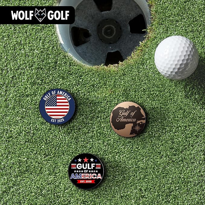 Wolf Golf Towels Golf Ball Marker Hat Clip Set | Multiple Sets to Choose from | 1 Magnetic Clip + 3 Ball Markers | Golf Accessories for Men & Women