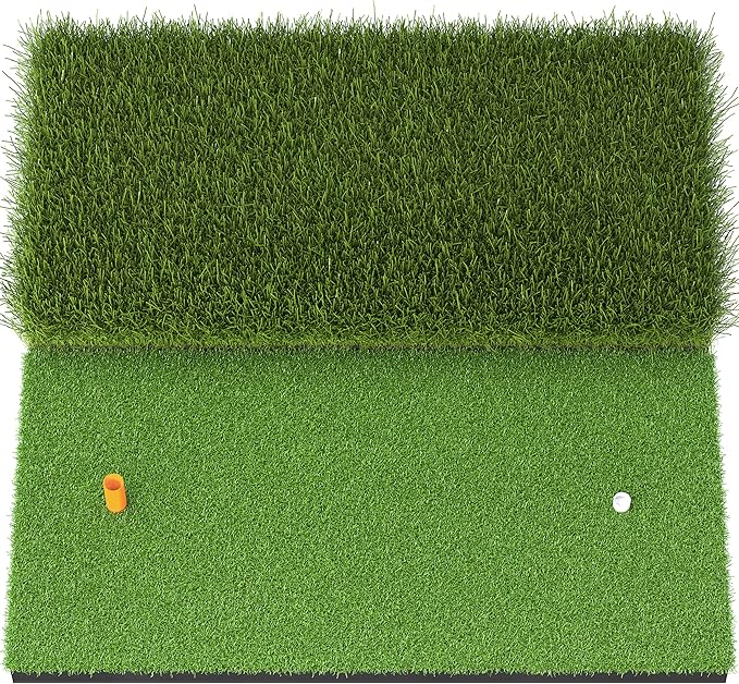 JAYA Golf Hitting Mat with Heavy Rubber Base, Foldable Golf Practice Mat for Indoor and Outdoor Training, Fairway & Rough Turf for Swing and Chipping